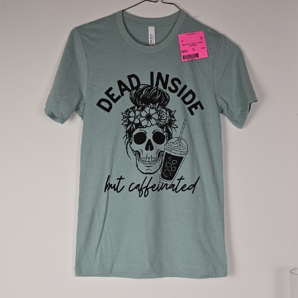 Bella Canvas Mint Graphic Tee with Skull Design BRAND NEW